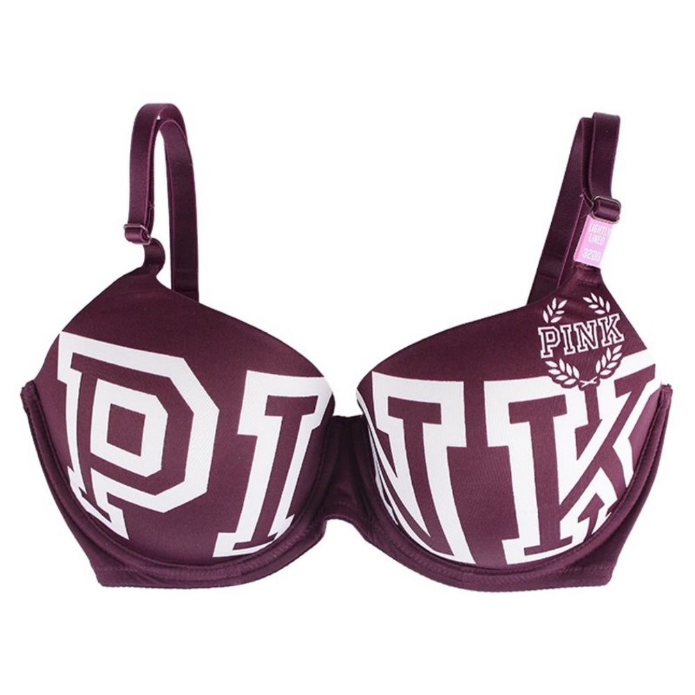 PINK Victoria's Secret Maroon Graphic Bra